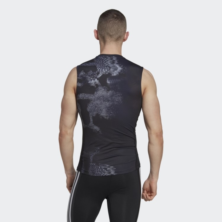 Camiseta Sem Manga Multicolorida Adidas Techfit Com Estampa Allover