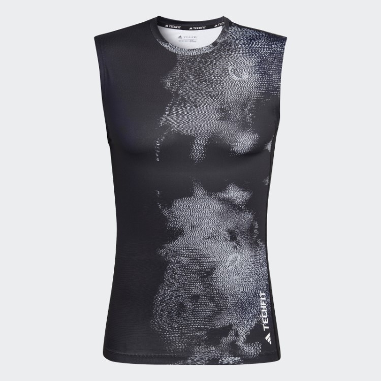 Camiseta Sem Manga Multicolorida Adidas Techfit Com Estampa Allover