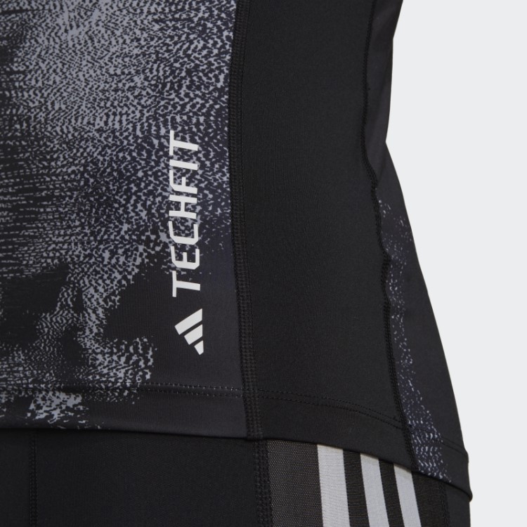 Camiseta Sem Manga Multicolorida Adidas Techfit Com Estampa Allover