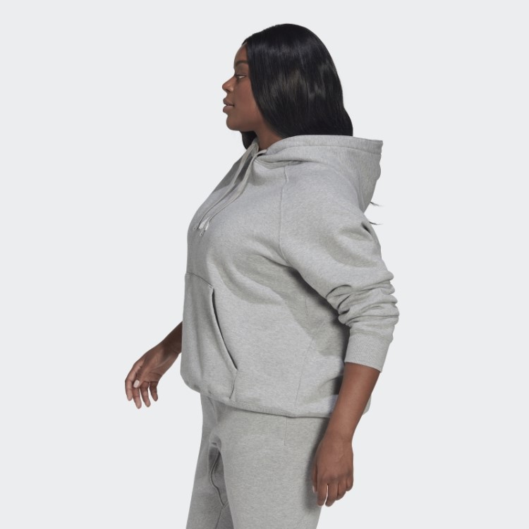 Moletom Oversized Com Capuz (plus Size) Adidas Cinza Médio