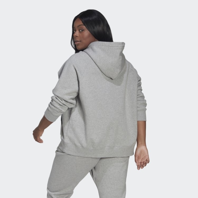 Moletom Oversized Com Capuz (plus Size) Adidas Cinza Médio