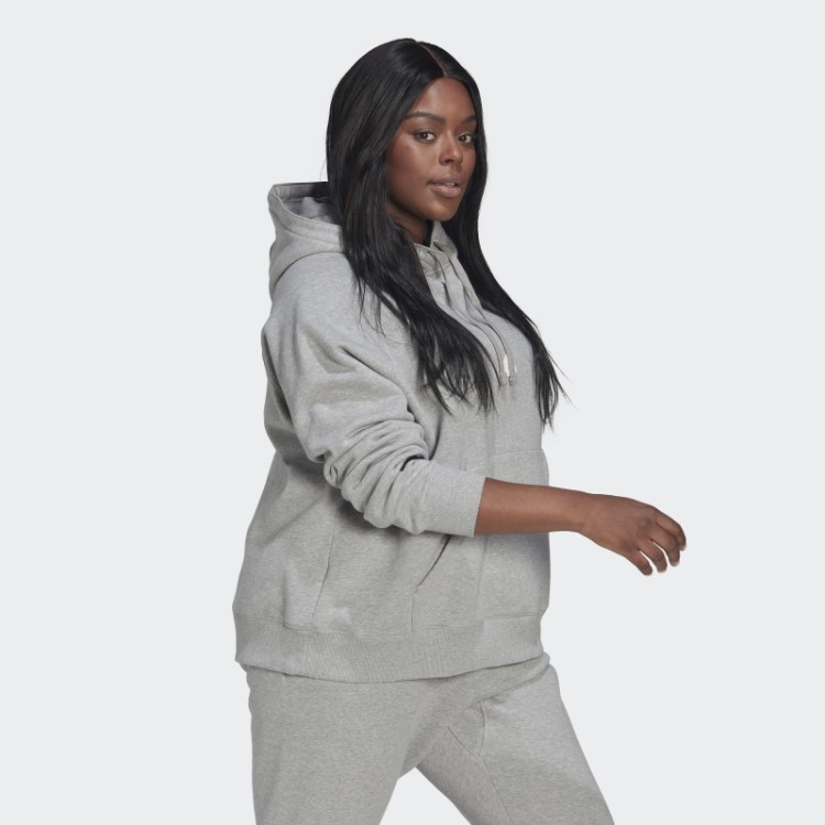 Moletom Oversized Com Capuz (plus Size) Adidas Cinza Médio