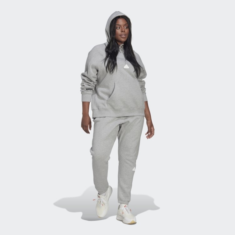 Moletom Oversized Com Capuz (plus Size) Adidas Cinza Médio