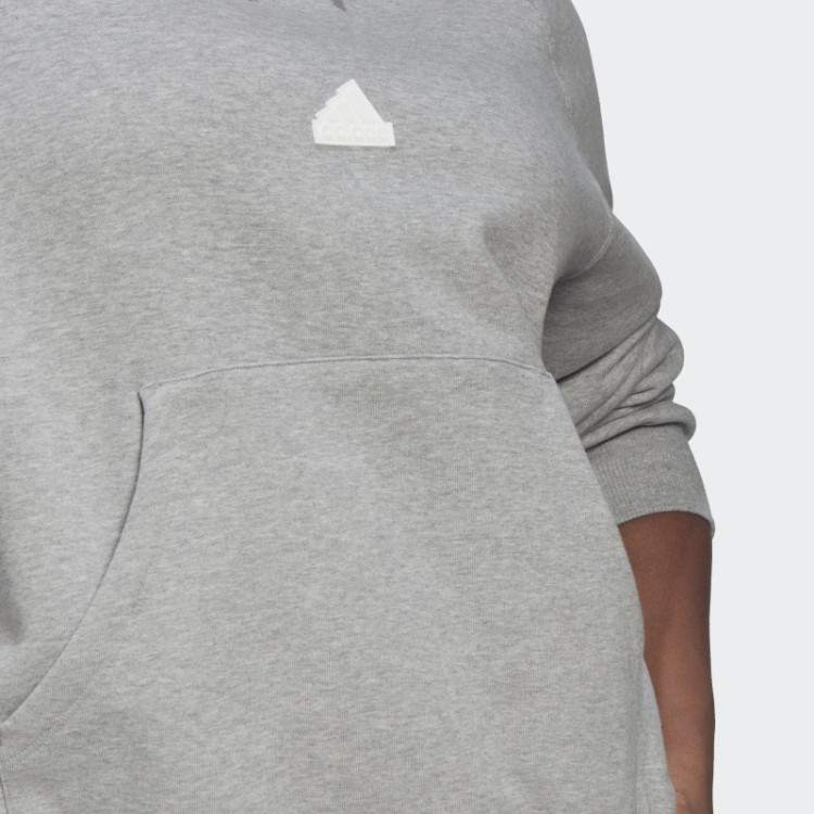 Moletom Oversized Com Capuz (plus Size) Adidas Cinza Médio