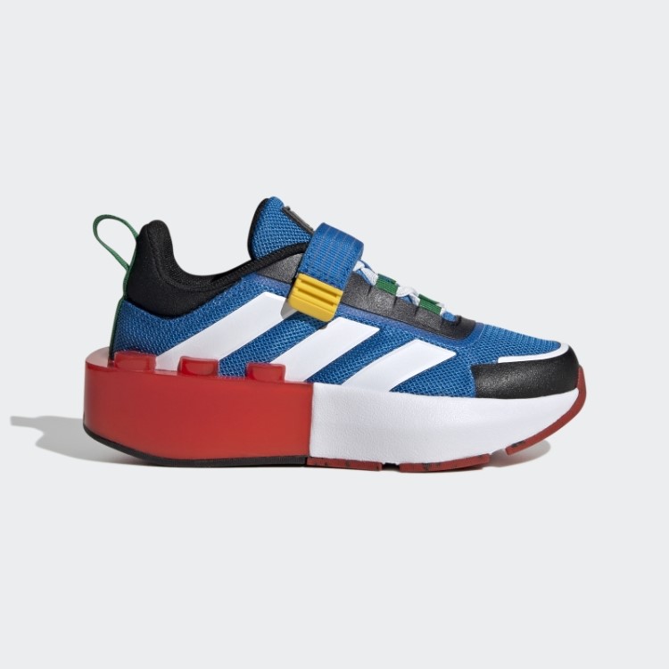 Adidas X Lego Tech Rnr Cadarço Elástico E Sapatos Top Strap Azul Choque Quente