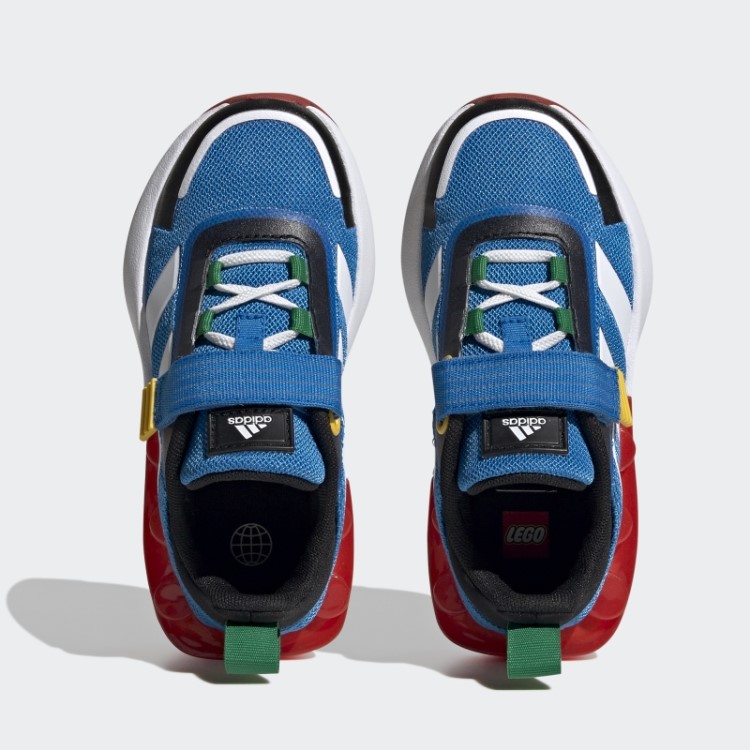 Adidas X Lego Tech Rnr Cadarço Elástico E Sapatos Top Strap Azul Choque Fashion