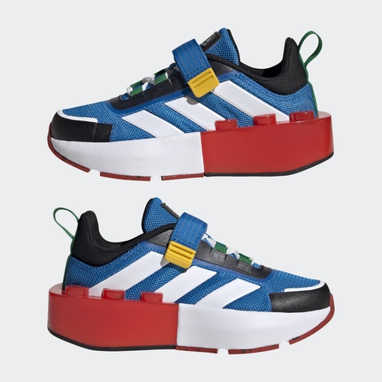 Adidas X Lego Tech Rnr Cadarço Elástico E Sapatos Top Strap Azul Choque Fashion