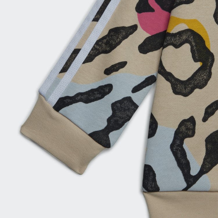 Moda Adidas Conjunto De Tripulação Animal Print Multicolorido
