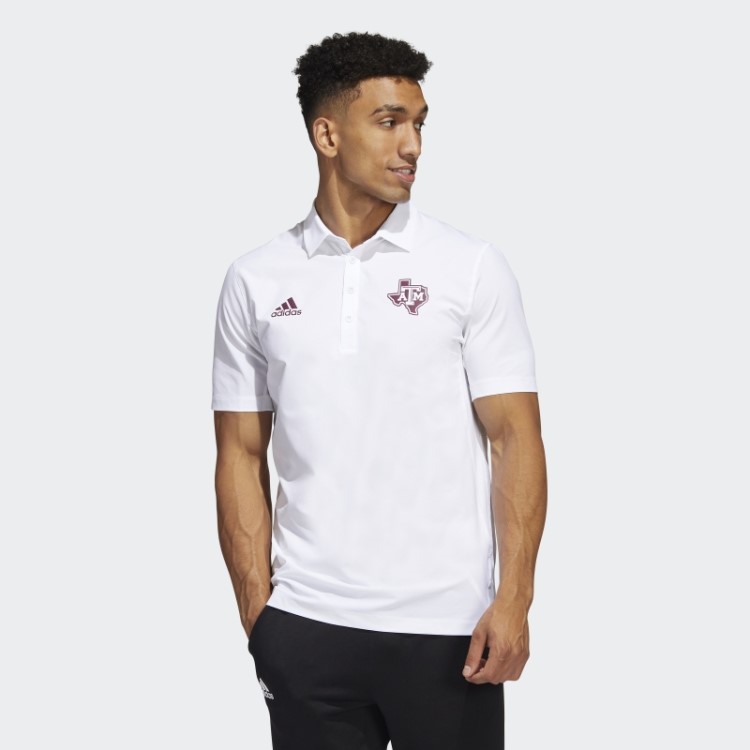 Adidas Camisa Polo Branca Aggies Para Treinadores Do Estádio