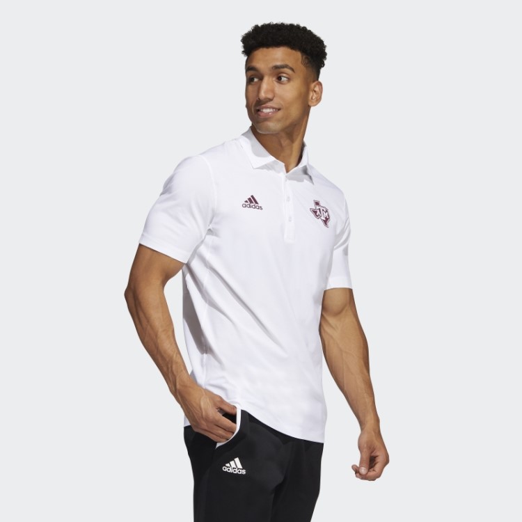 Adidas Camisa Polo Branca Aggies Para Treinadores Do Estádio