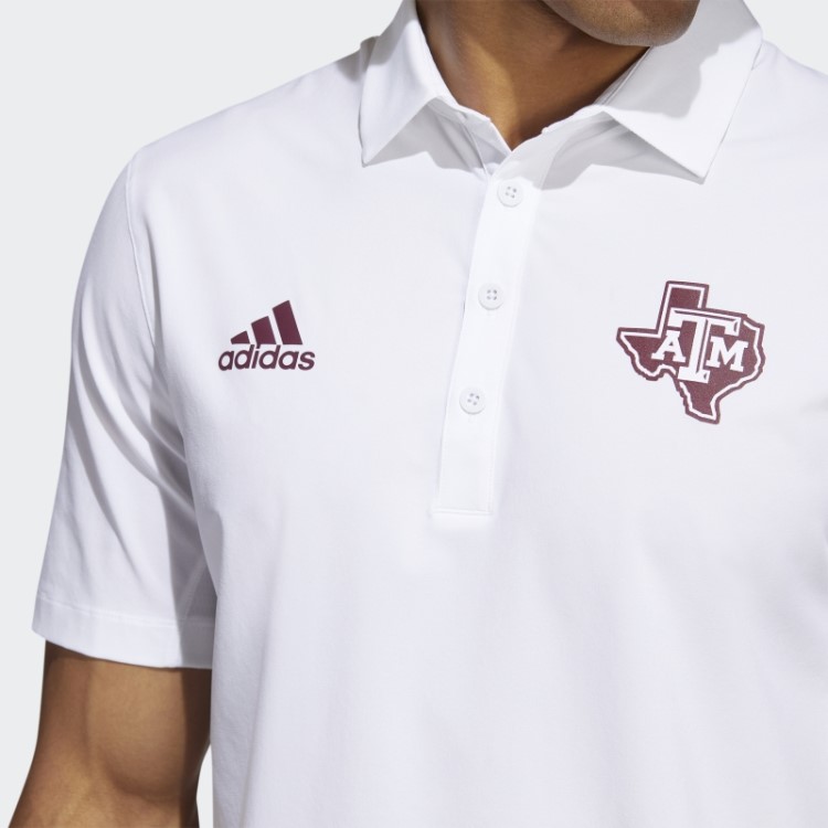 Adidas Camisa Polo Branca Aggies Para Treinadores Do Estádio