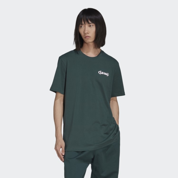 Camiseta Campus Gráfico Adidas Verde Mineral