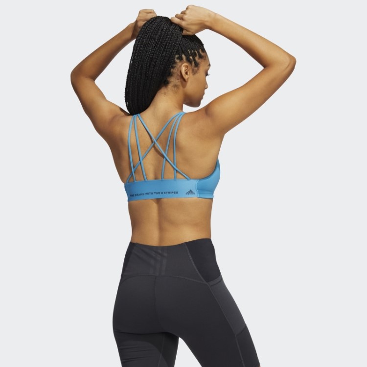 Sutiã Adidas Coreflow Suporte Médio Azul Craft