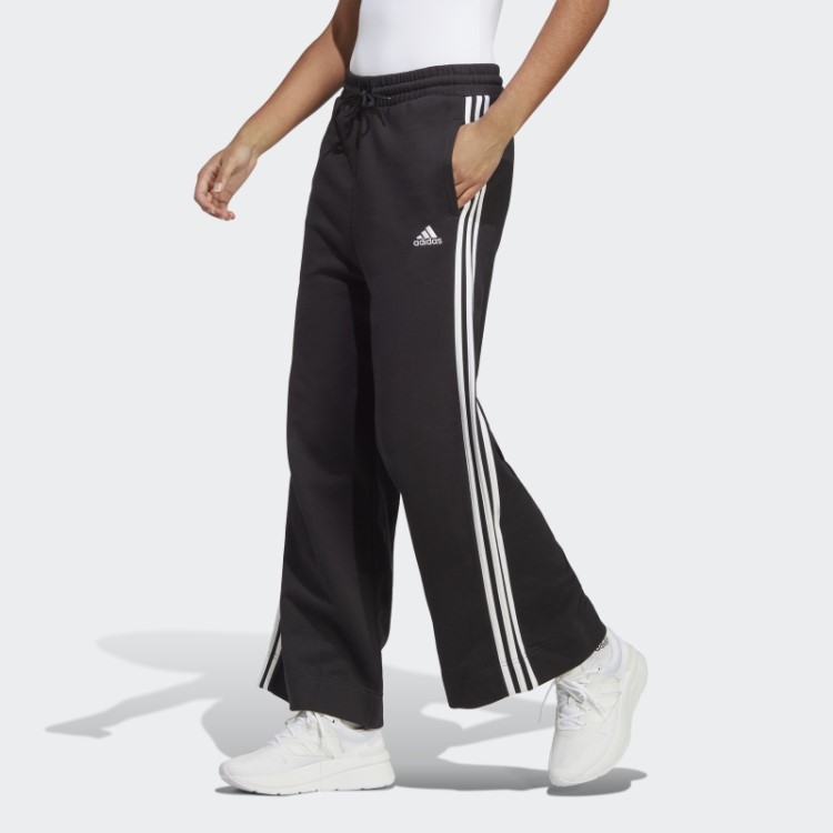 Adidas Essentials 3 Stripes French Terry Wide Joggers Preto