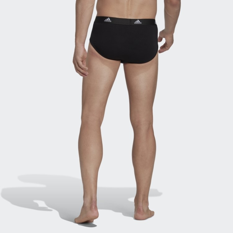 Cueca Com As 3 Riscas Em Algodão Flexível E Confortável Adidas Preta
