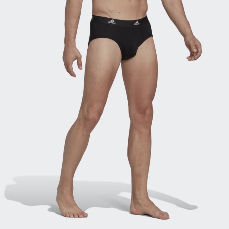 Cueca Com As 3 Riscas Em Algodão Flexível E Confortável Adidas Preta