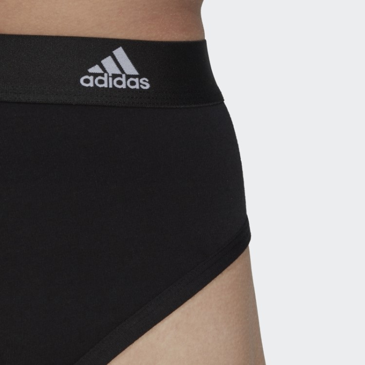 Cueca Com As 3 Riscas Em Algodão Flexível E Confortável Adidas Preta