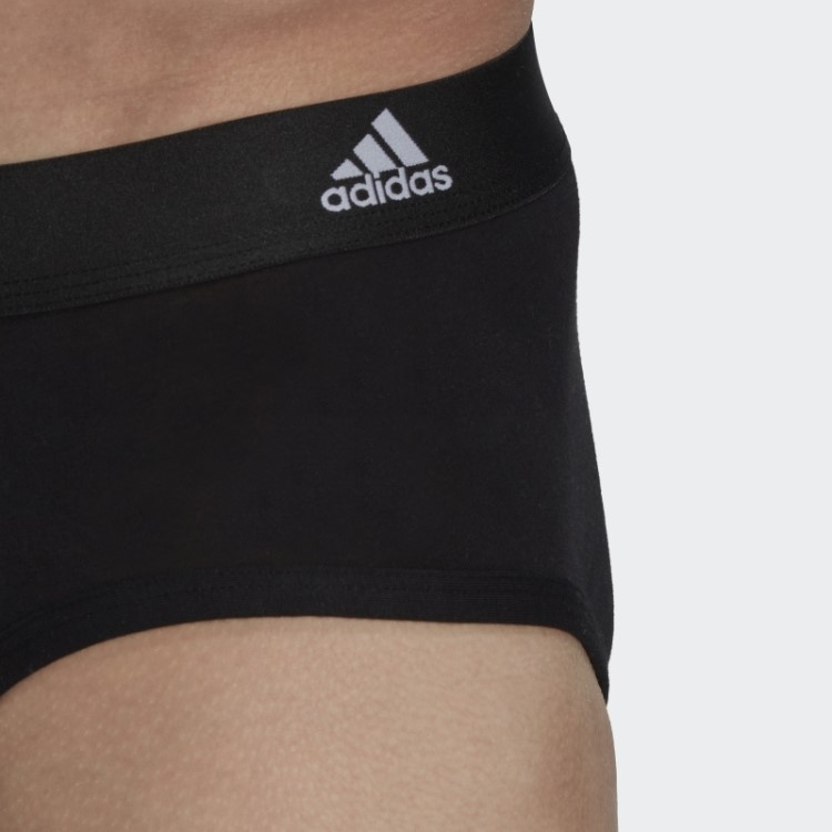 Cueca Com As 3 Riscas Em Algodão Flexível E Confortável Adidas Preta