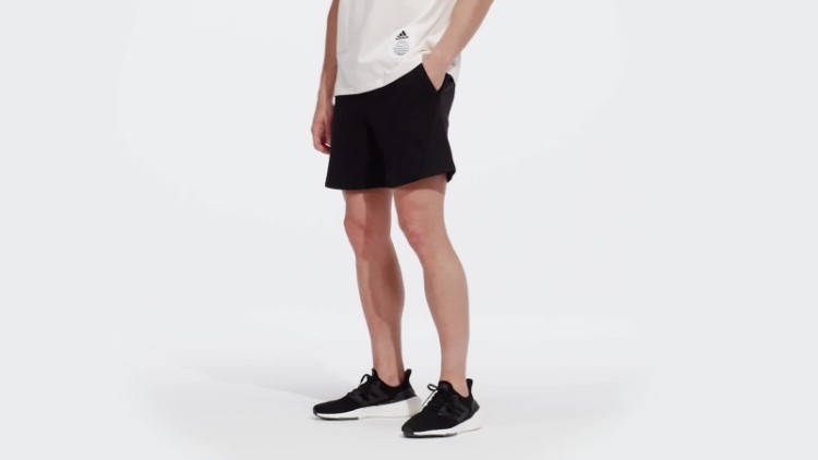 Bermuda French Terry Invertida Adidas Preta (gênero Neutro)