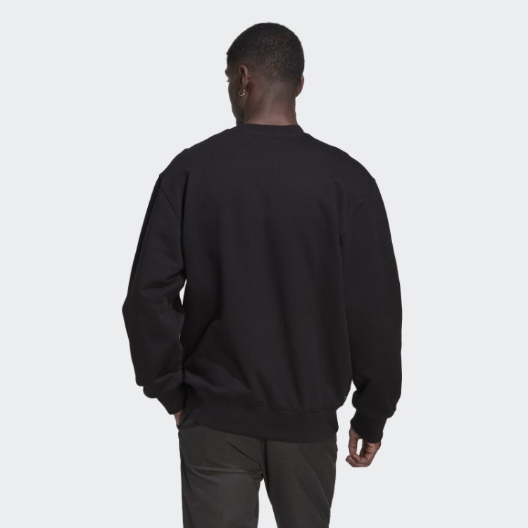 Moletom Adicolor Contempo Crew French Terry Preto Adidas