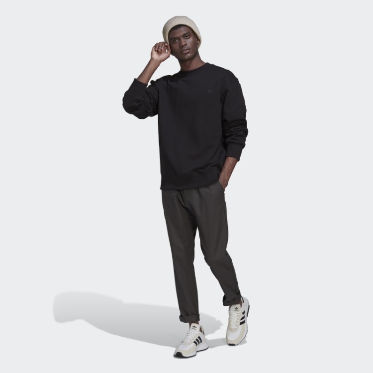 Moletom Adicolor Contempo Crew French Terry Preto Adidas