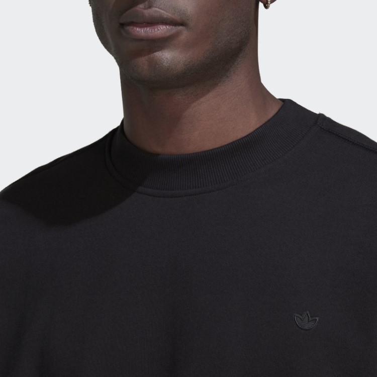 Moletom Adicolor Contempo Crew French Terry Preto Adidas