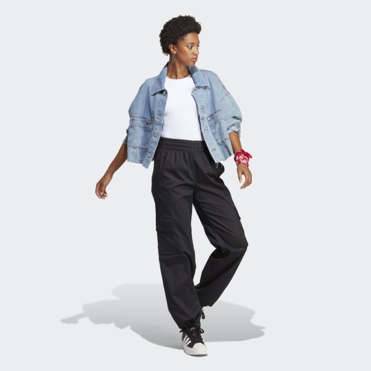 Calça Cargo Larga Preta Adidas