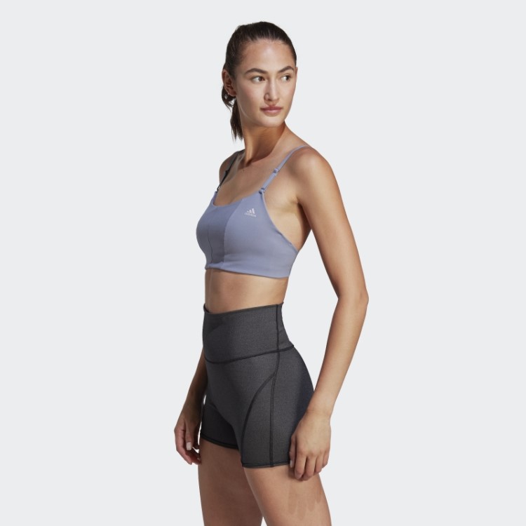 Sutiã Adidas Prateado Violeta Yoga Studio Com Suporte De Luz