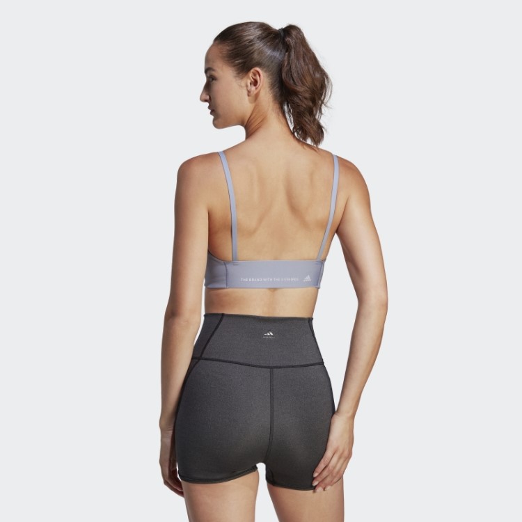 Sutiã Adidas Prateado Violeta Yoga Studio Com Suporte De Luz