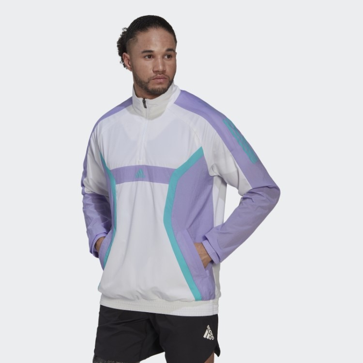Top Adidas Training Branco Com Zíper