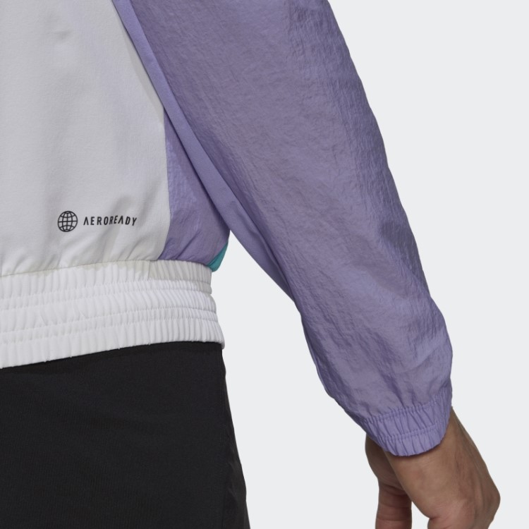 Top Adidas Training Branco Com Zíper