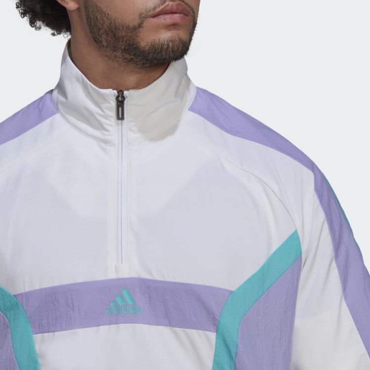 Top Adidas Training Branco Com Zíper