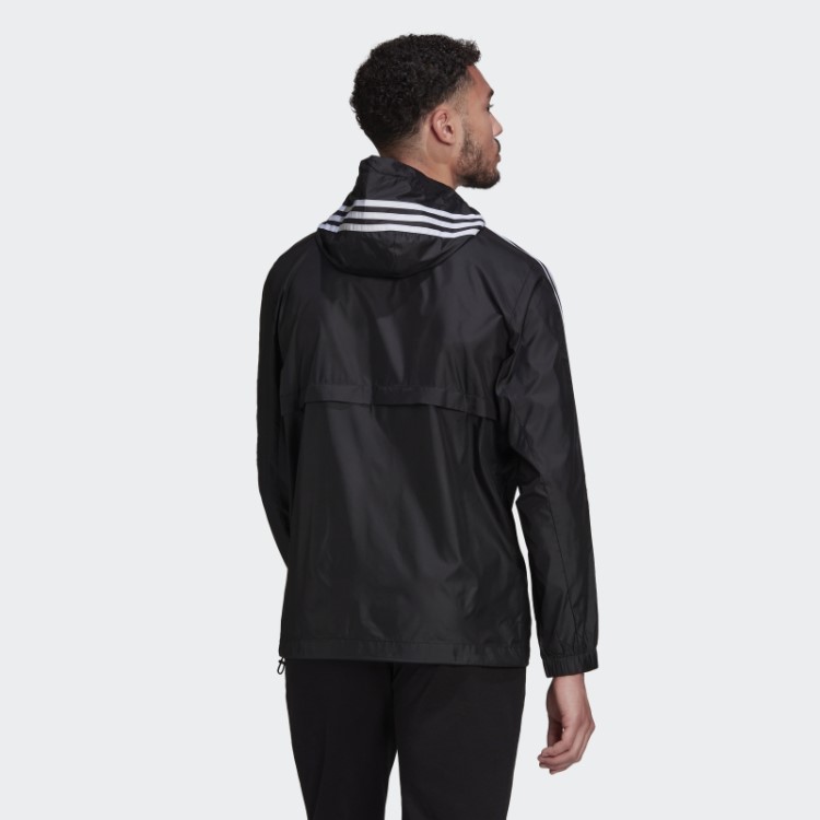 Blusão Tecido Com As 3 Riscas Essentials Preto Adidas