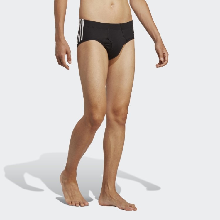 Cueca Com As Três Listras Adidas Comfort Flex De Algodão (3 Pares) Branca