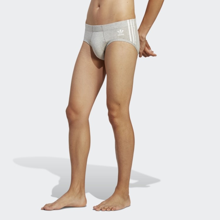 Cueca Com As Três Listras Adidas Comfort Flex De Algodão (3 Pares) Branca