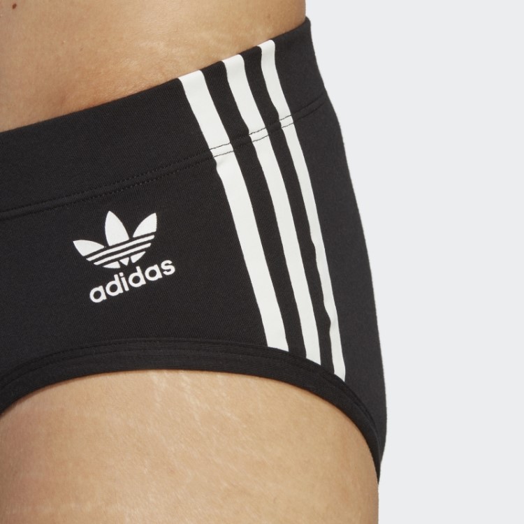 Cueca Com As Três Listras Adidas Comfort Flex De Algodão (3 Pares) Branca