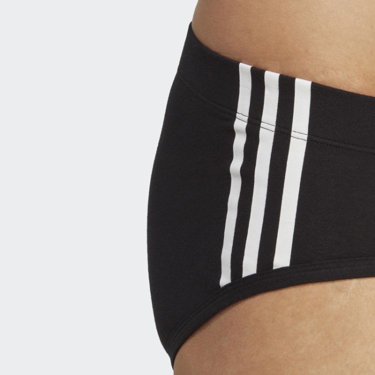 Cueca Com As Três Listras Adidas Comfort Flex De Algodão (3 Pares) Branca