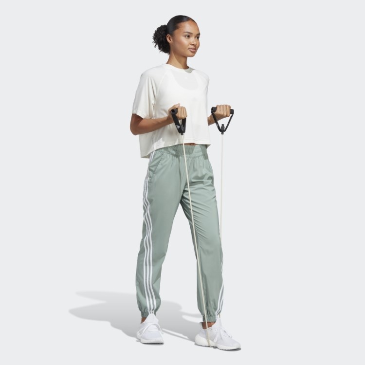 Calça Tricotada Com As Três Listras Trainicons Adidas Verde Prateado