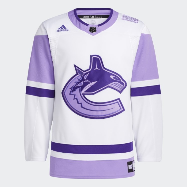 Camisa Adidas White Canucks Hóquei Luta Contra O Câncer