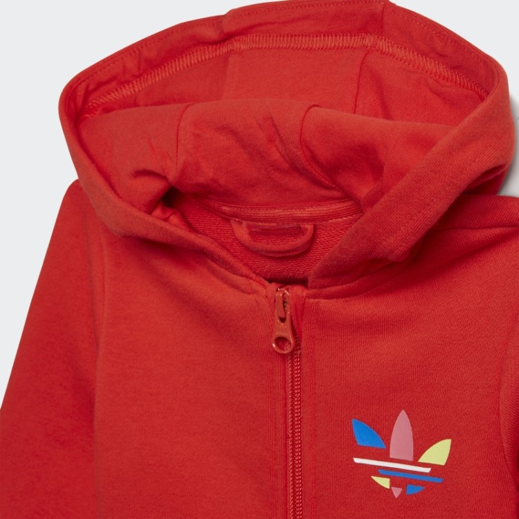 Conjunto De Moletom Com Capuz Vermelho Adicolor Adidas