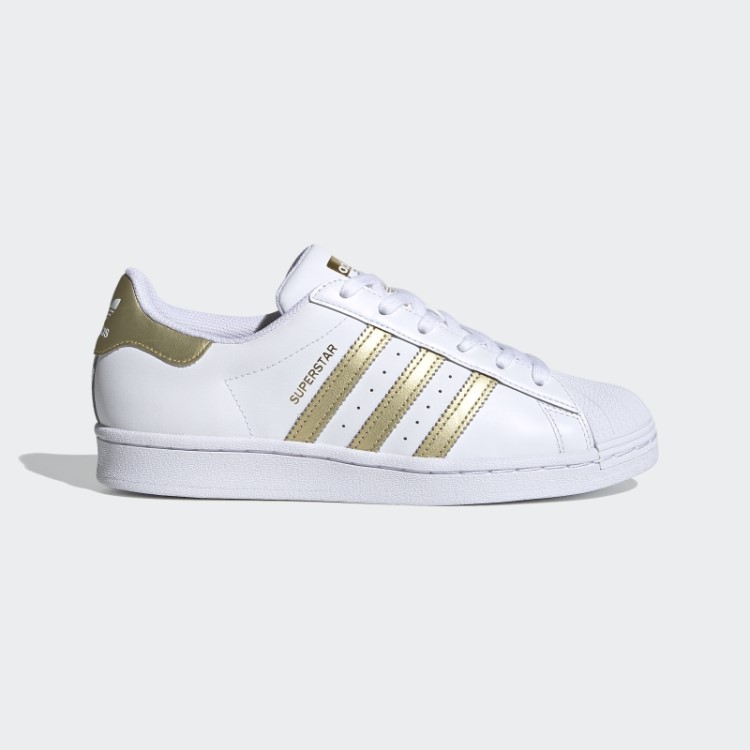 Sapatos Adidas Superstar Dourado Metálico Elegante