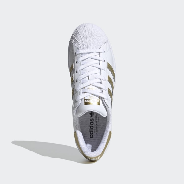 Sapatos Adidas Superstar Dourado Metálico Elegante