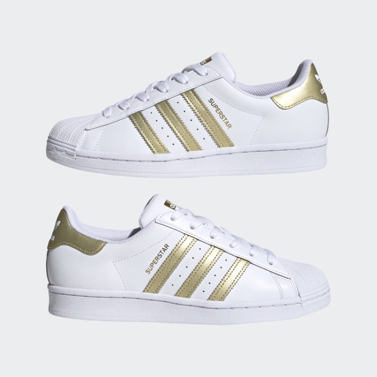 Sapatos Adidas Superstar Ouro Metálico Moda