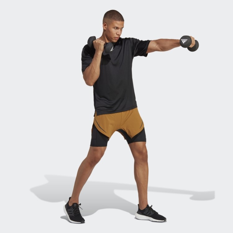 Calções De Treino 2 Em 1 Heat.rdy Hiit Bronze Adidas