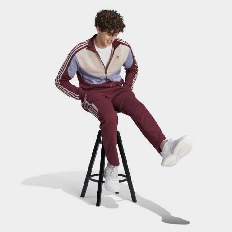 Moda De Agasalho Vermelho Adidas Colorblock