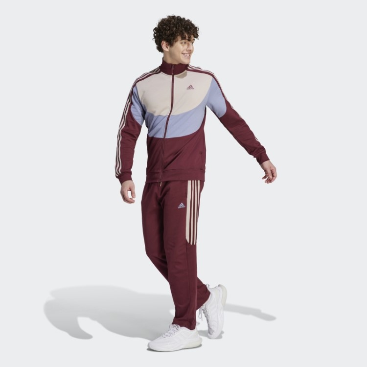 Fato De Treino Colorblock Vermelho Adidas