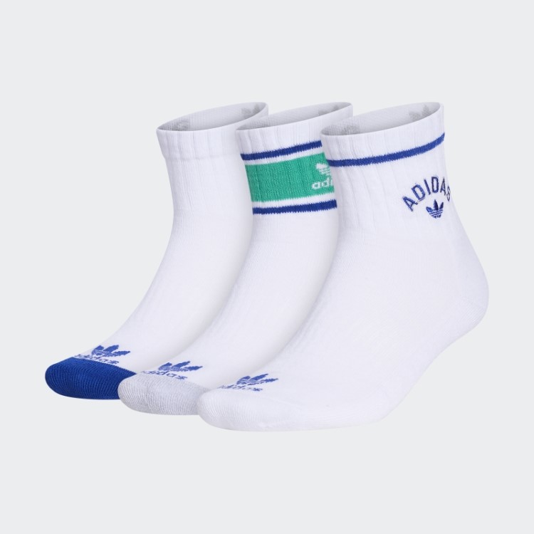 Meias Brancas Adidas New Prep Quarter 3 Pares