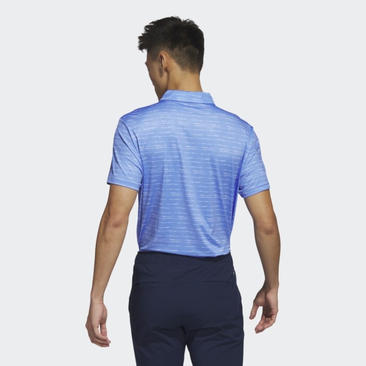 Camisa Polo De Golfe Listrada Azul Adidas