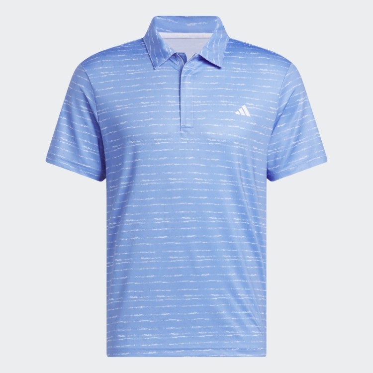 Camisa Polo De Golfe Listrada Azul Adidas