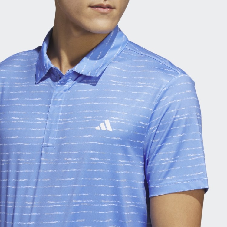 Camisa Polo De Golfe Listrada Azul Adidas